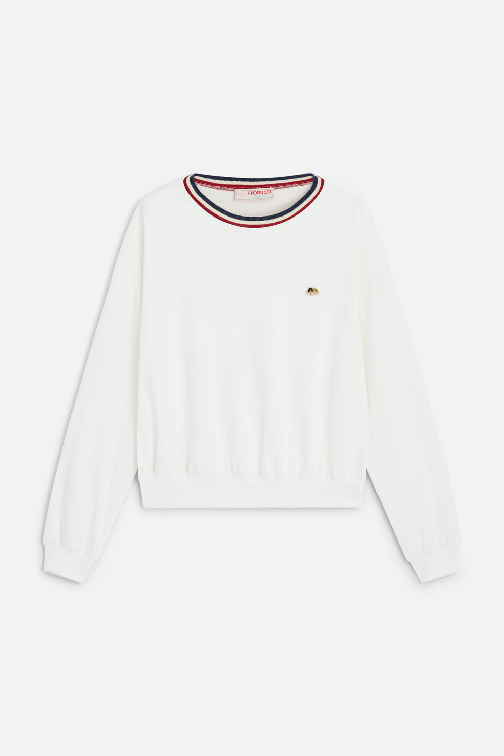 Stripe Collar Long Sleeve T-Shirt White