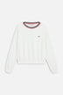 Stripe Collar Sweatshirt White