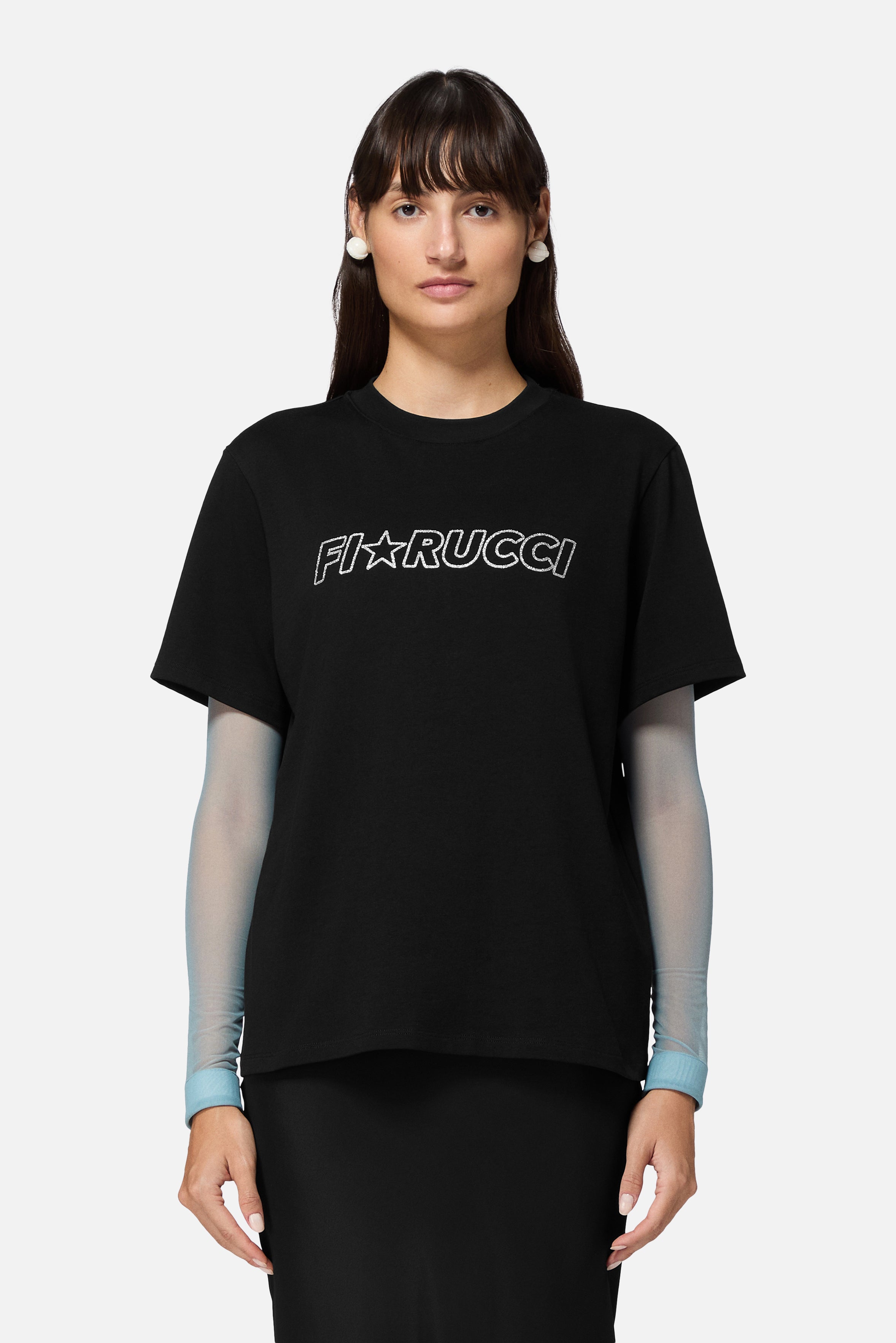 Glitter Star Logo Regular T-Shirt Black