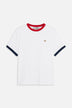 Contrast Trims Angels Patch Regular T-Shirt White
