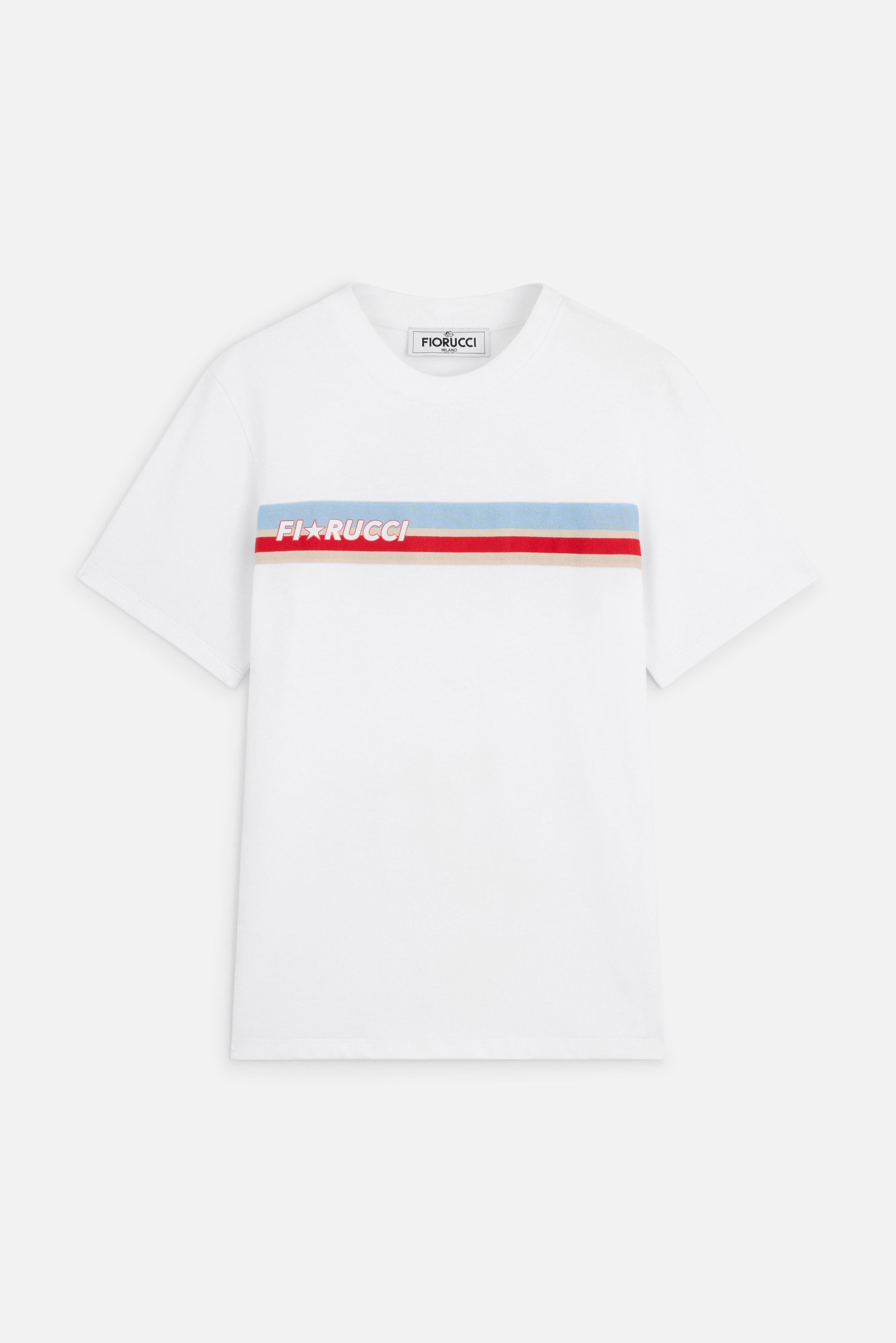 Stripe Star Logo Regular T-Shirt White