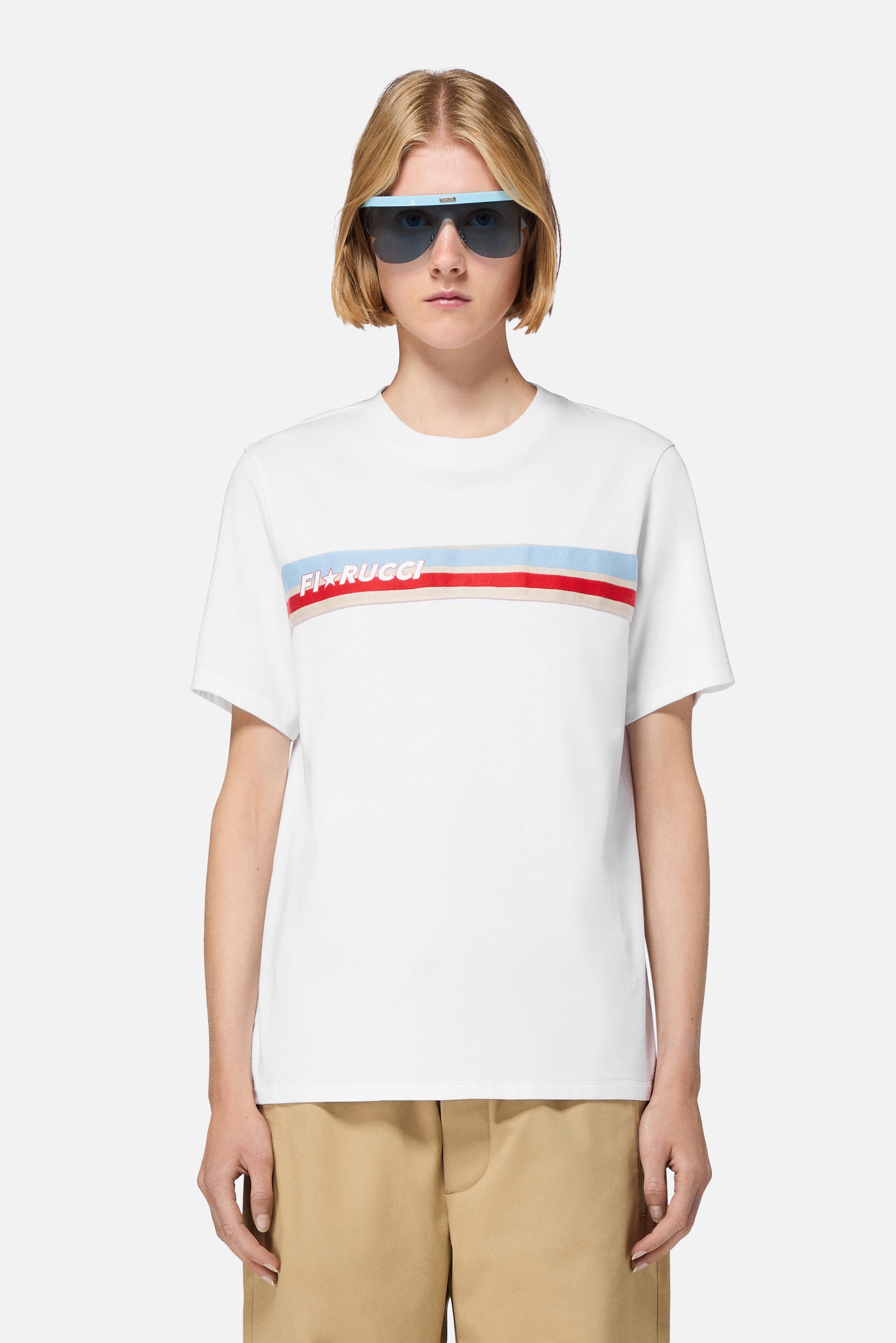 Stripe Star Logo Regular T-Shirt White