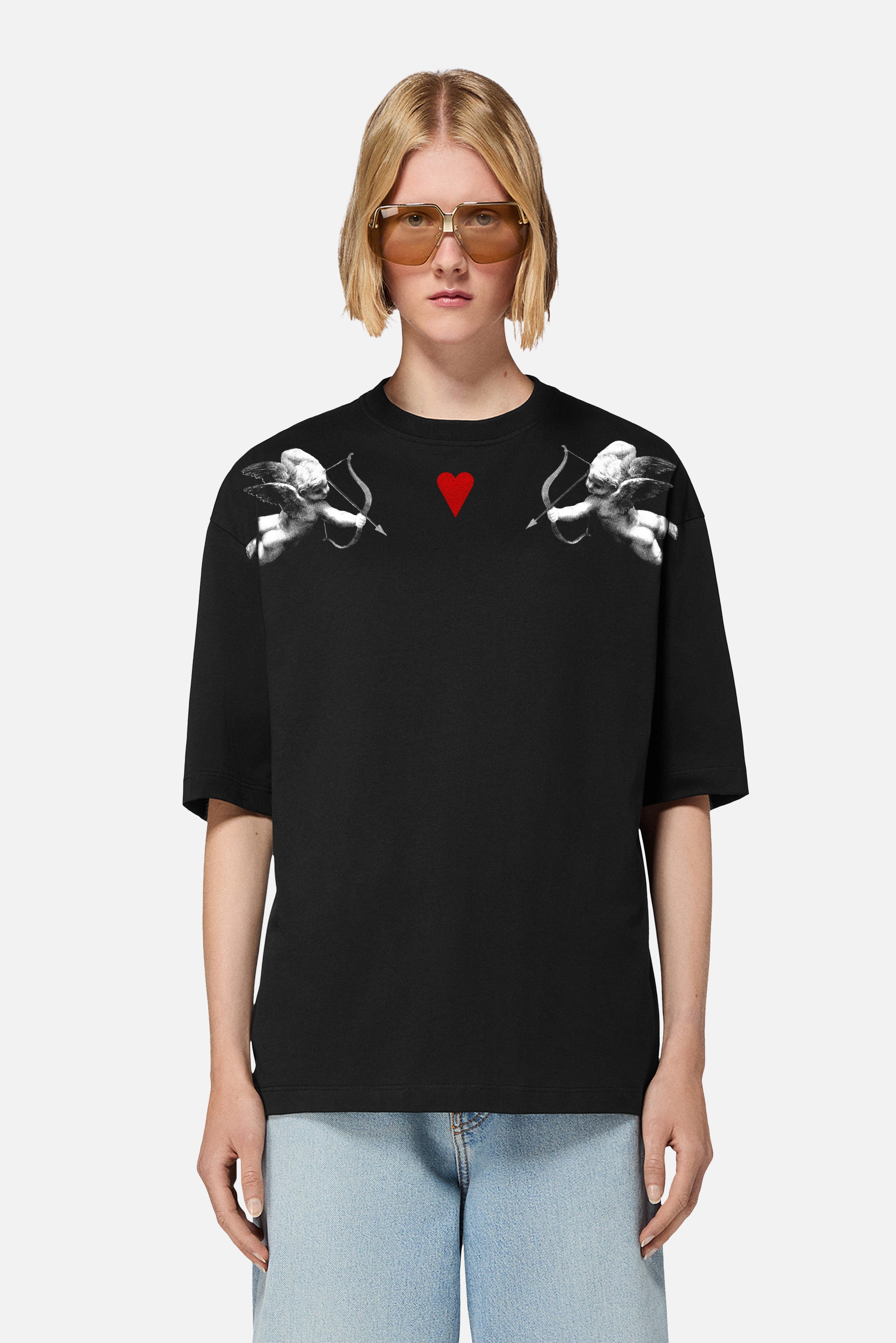 Double Cupid Relaxed T-Shirt Black