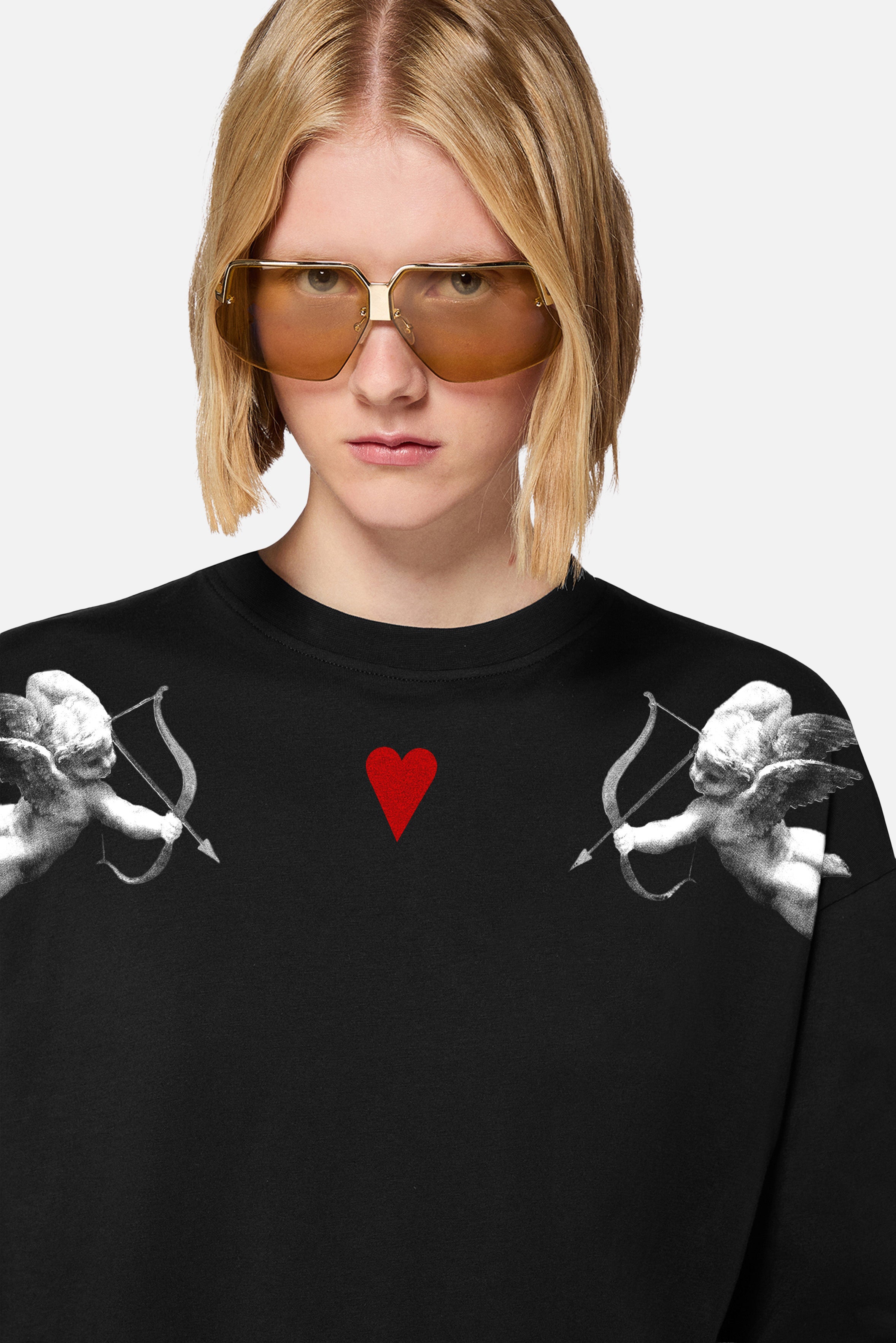 Double Cupid Relaxed T-Shirt Black