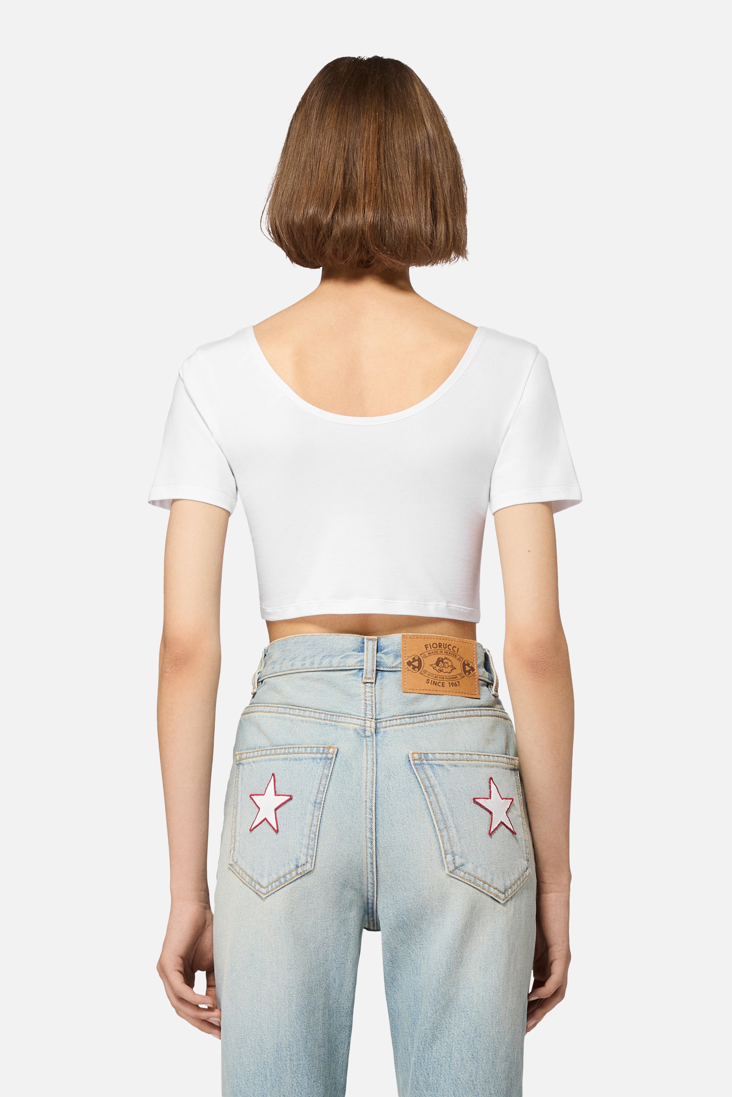 Star Logo Cropped T-Shirt White