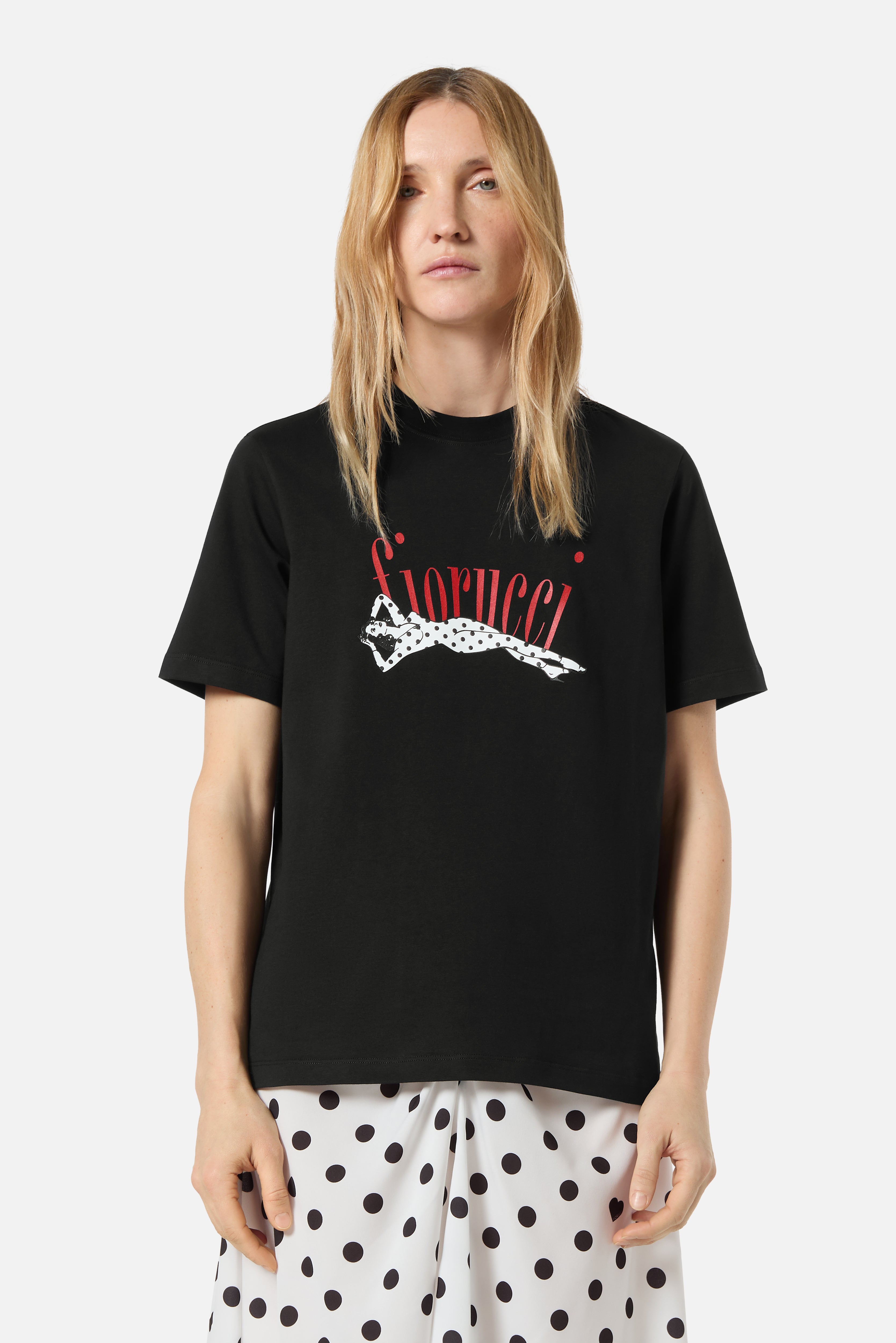Pin Up Logo Regular T-Shirt Black | Fiorucci
