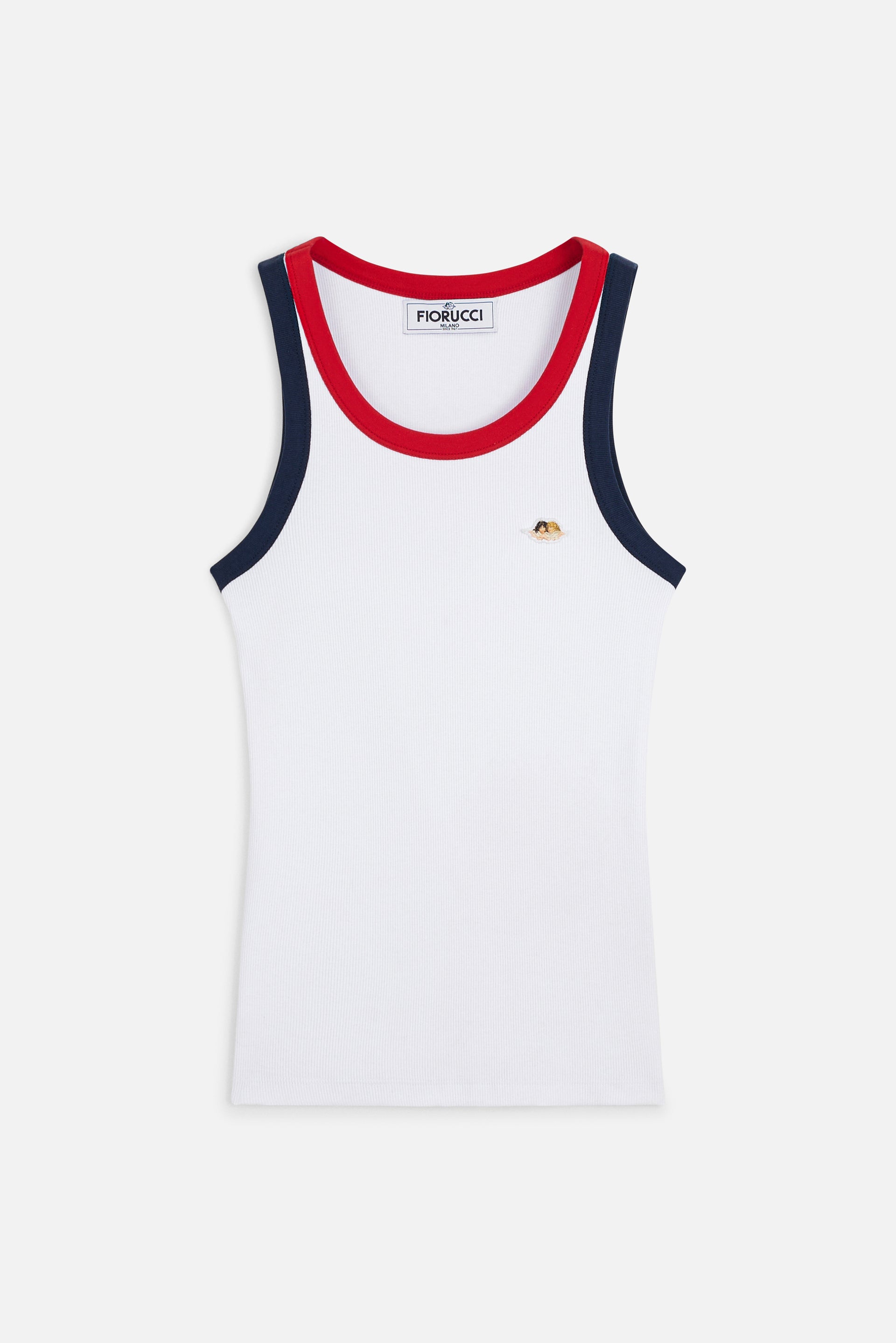 Contrast Trims Angels Patch Tank Top