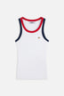 Contrast Trims Angels Patch Tank Top White