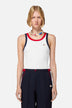 Contrast Trims Angels Patch Tank Top White