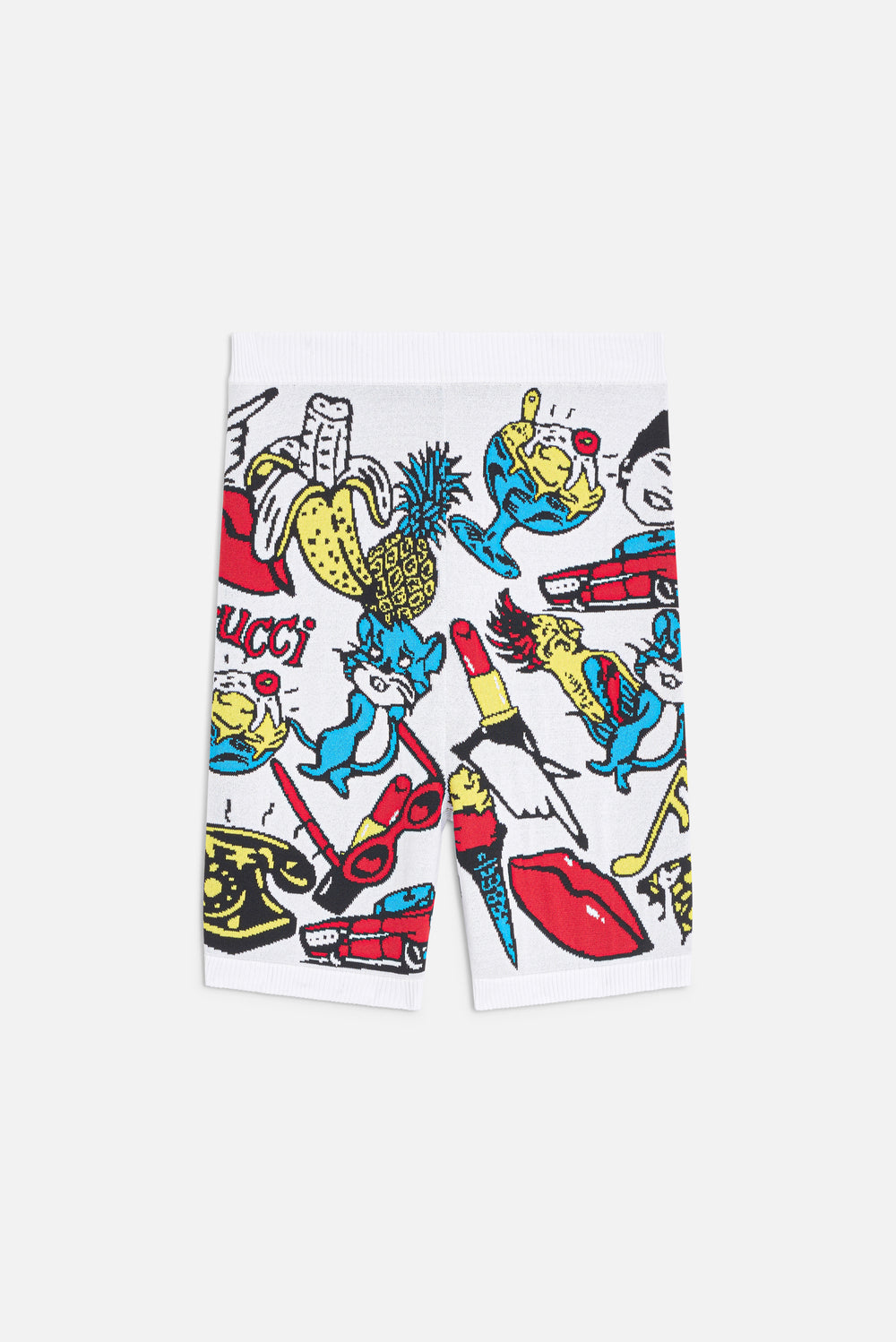 Toys Print Knit Biker Shorts White