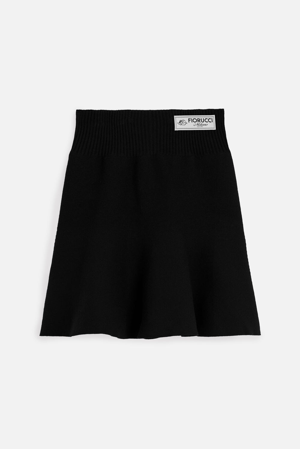 Knit Bubble Mini Skirt Black
