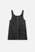 Leather Zippered Mini Dress Black