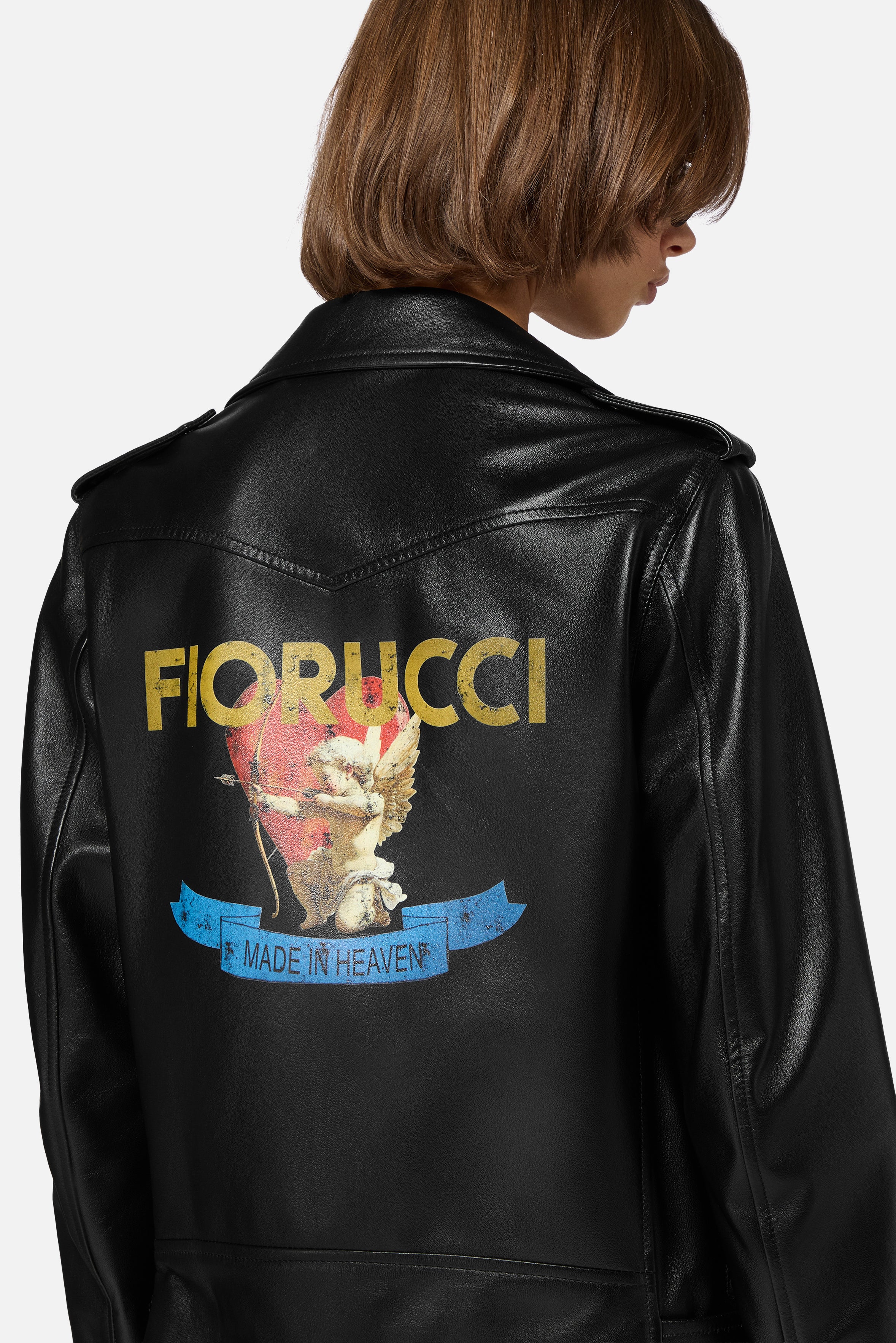 Rock Cupid Leather Jacket Black | Fiorucci
