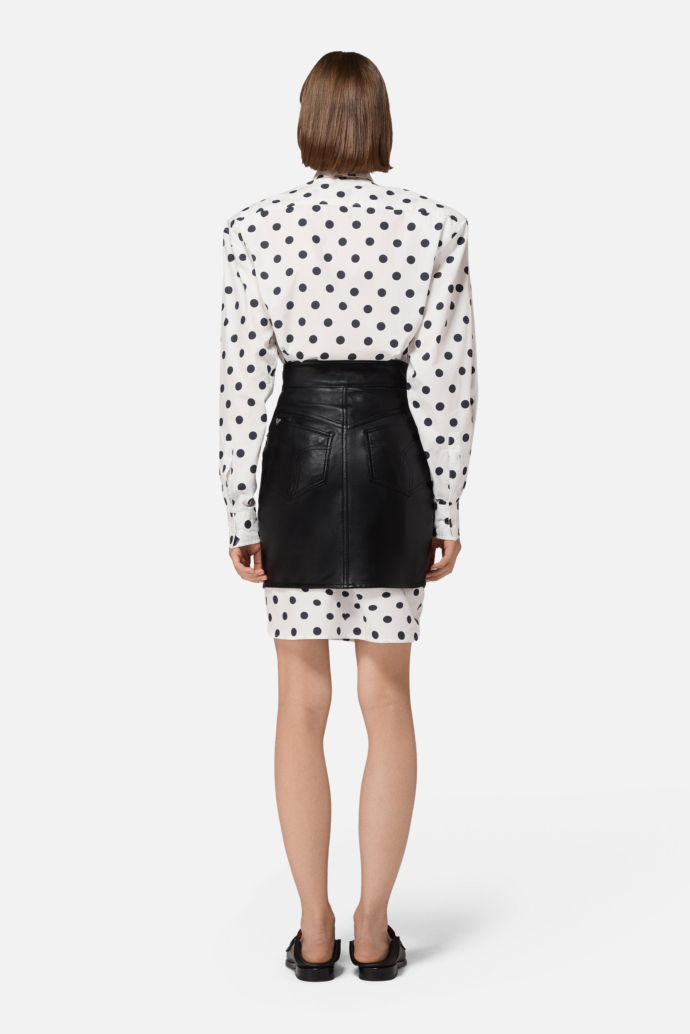 Leather Zippered Mini Skirt Black