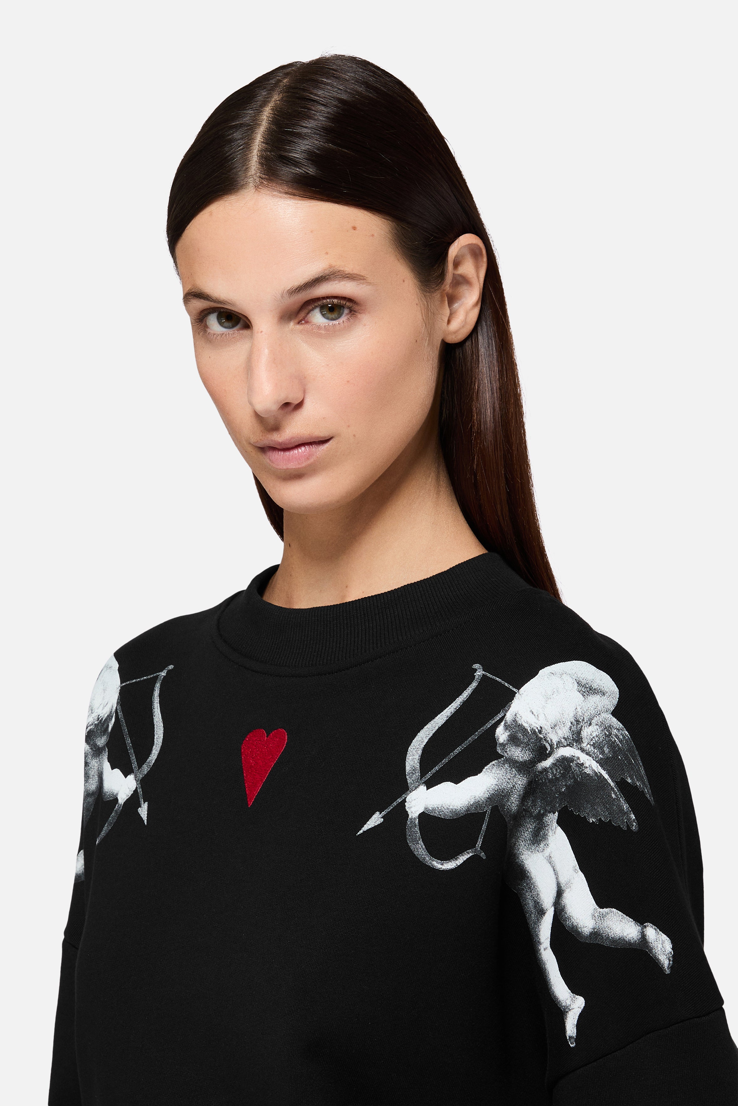 Double Cupid Relaxed Sweatshirt Black