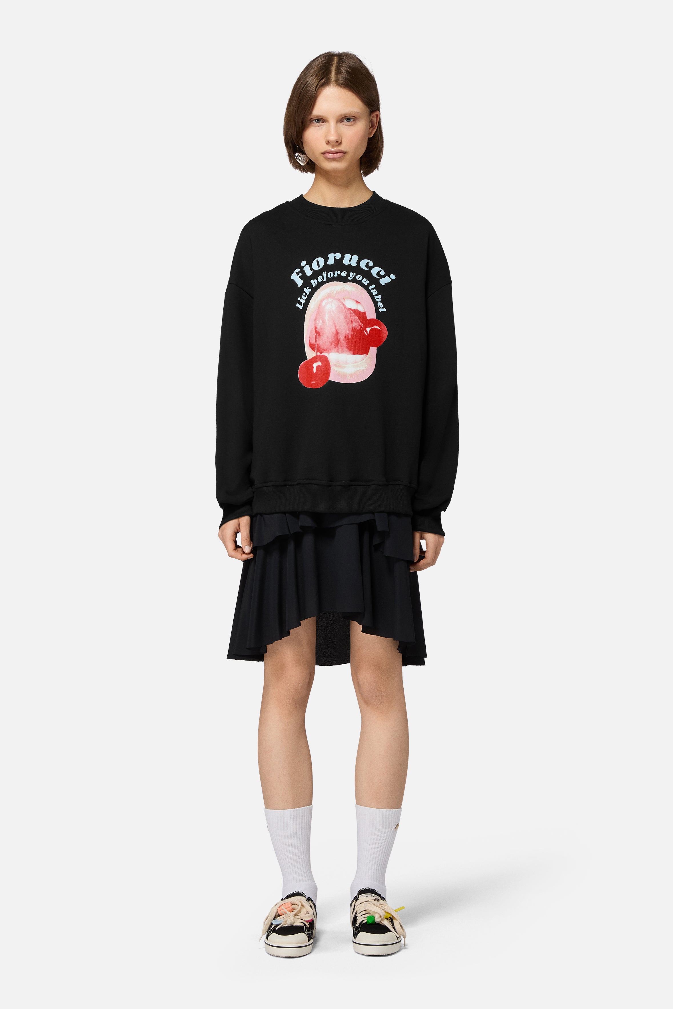 Lick Before You Label Relaxed Sweatshirt Black