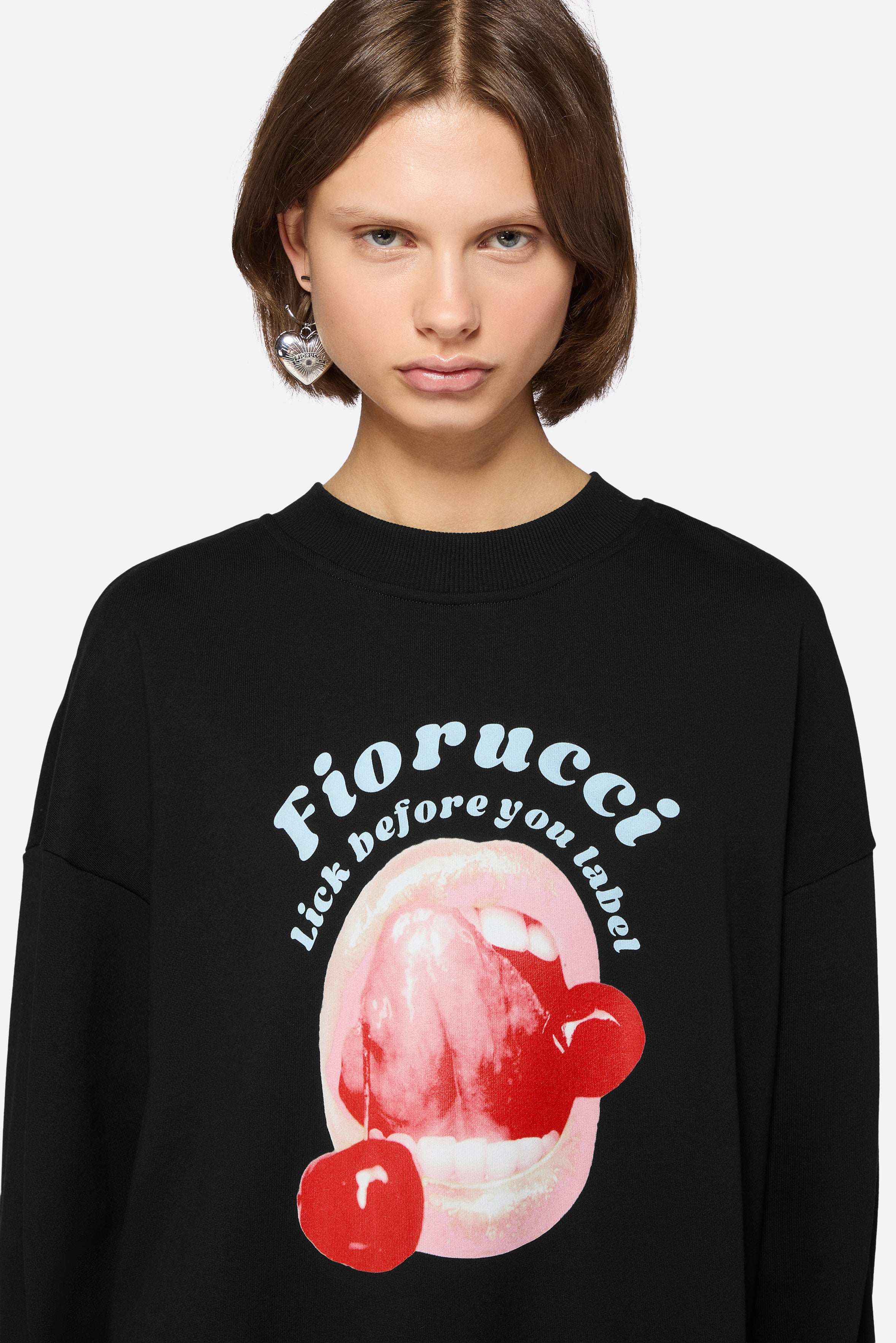 Lick Before You Label Relaxed Sweatshirt Black