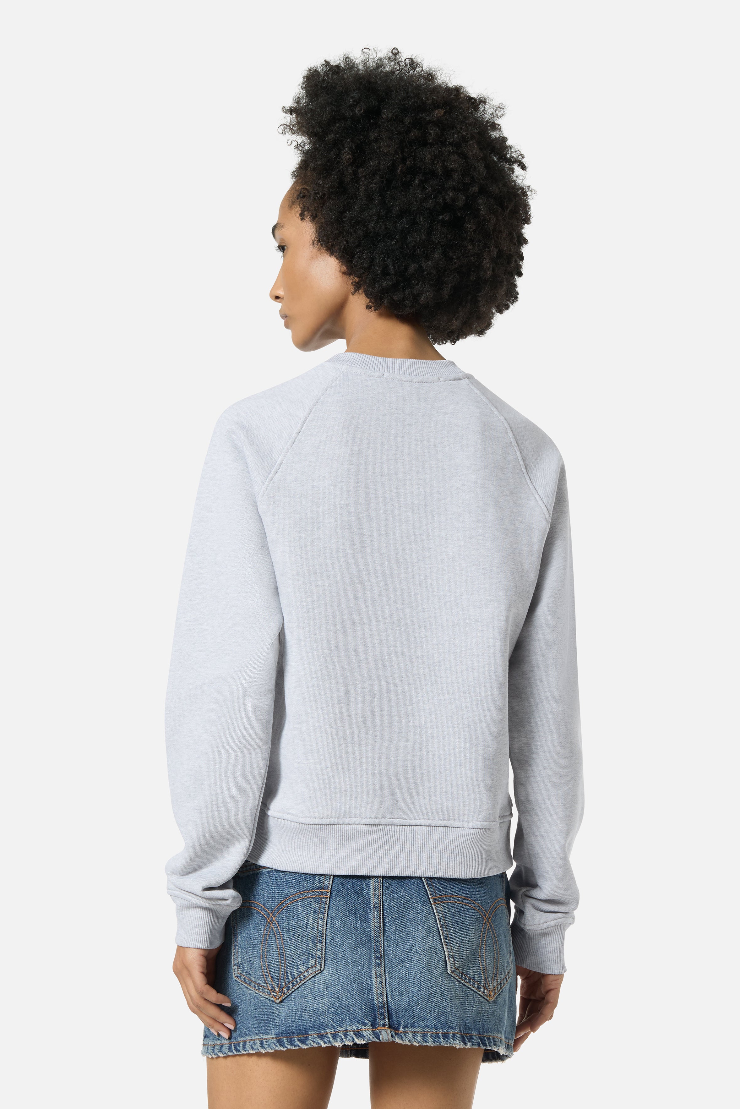 Popcorn Print Slim Sweatshirt Grey