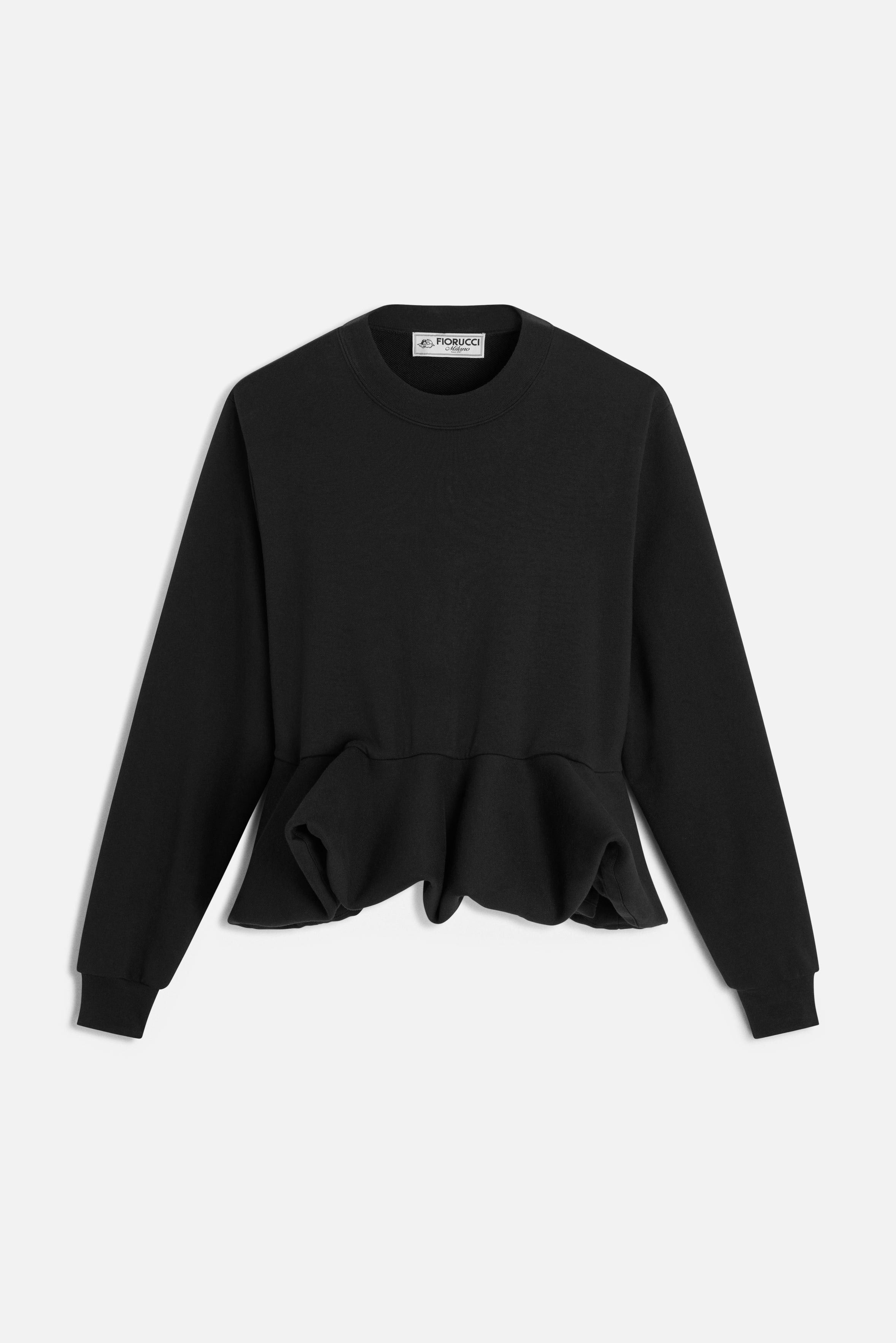 Peplum Regular Sweatshirt Black