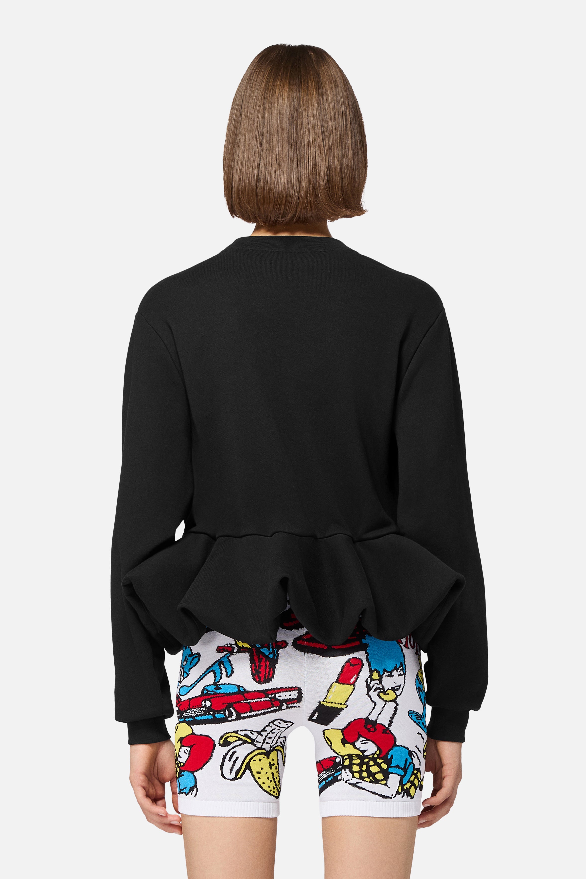 Peplum Regular Sweatshirt Black