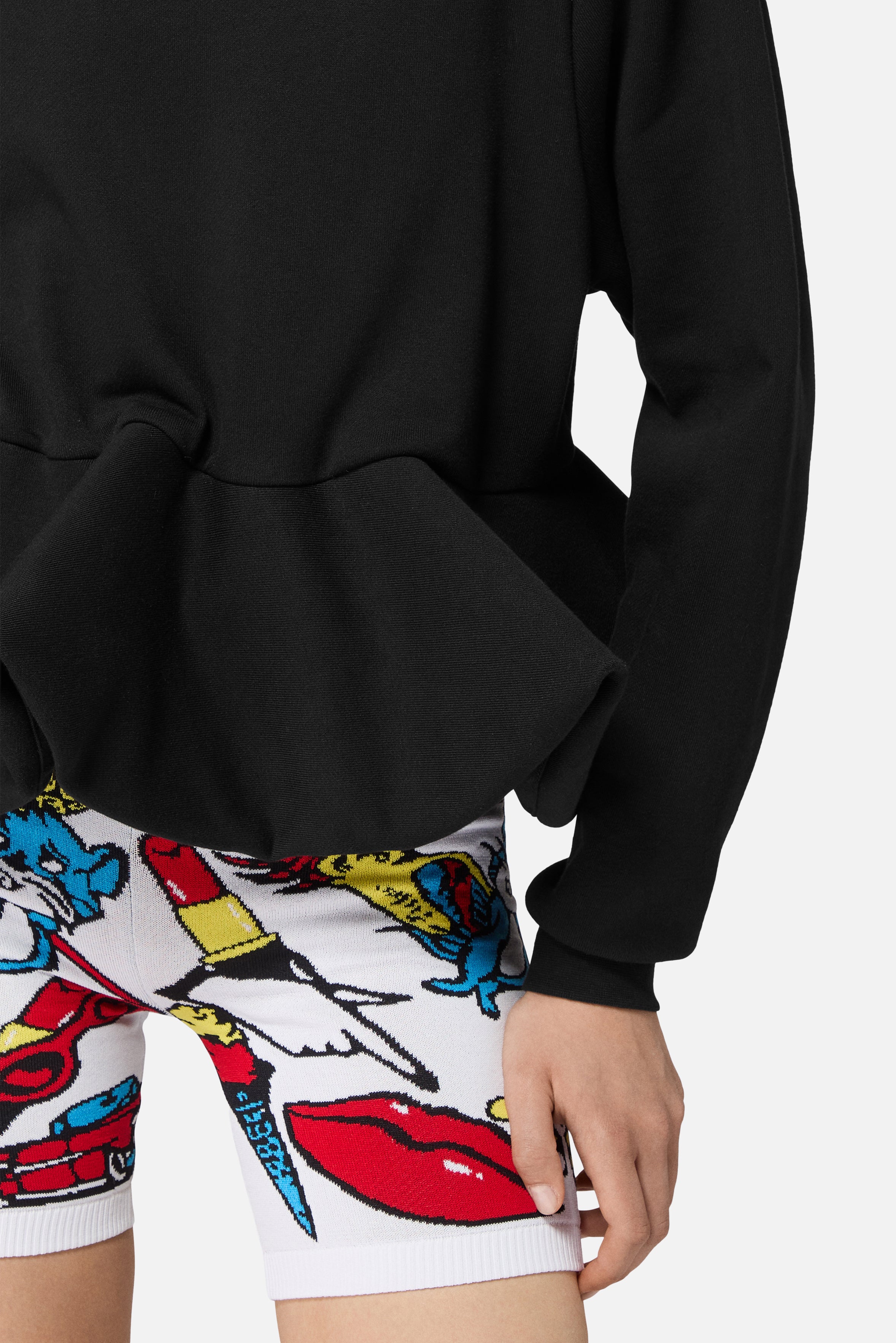 Peplum Regular Sweatshirt Black