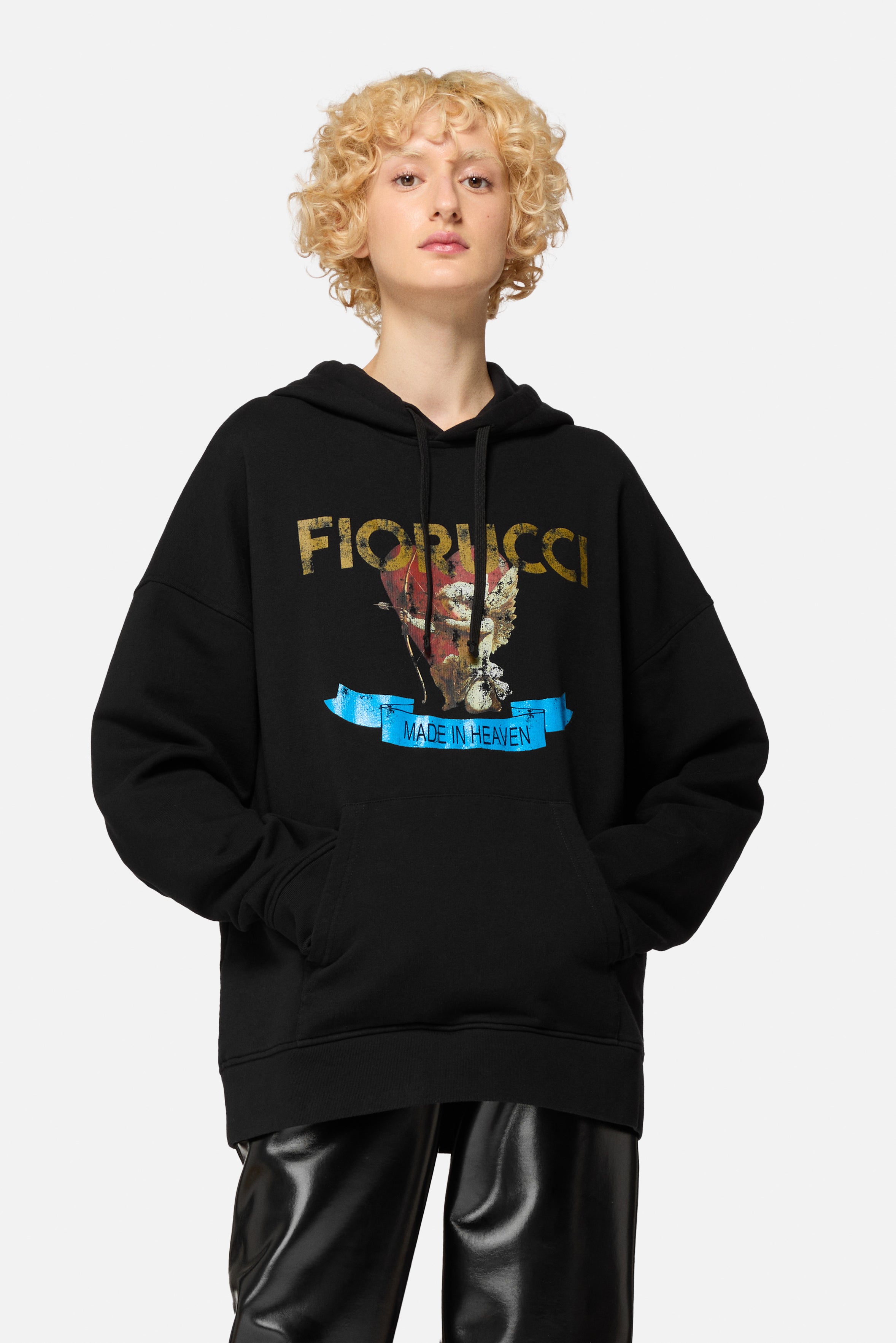 Rock Cupid Logo Relaxed Hoodie Black