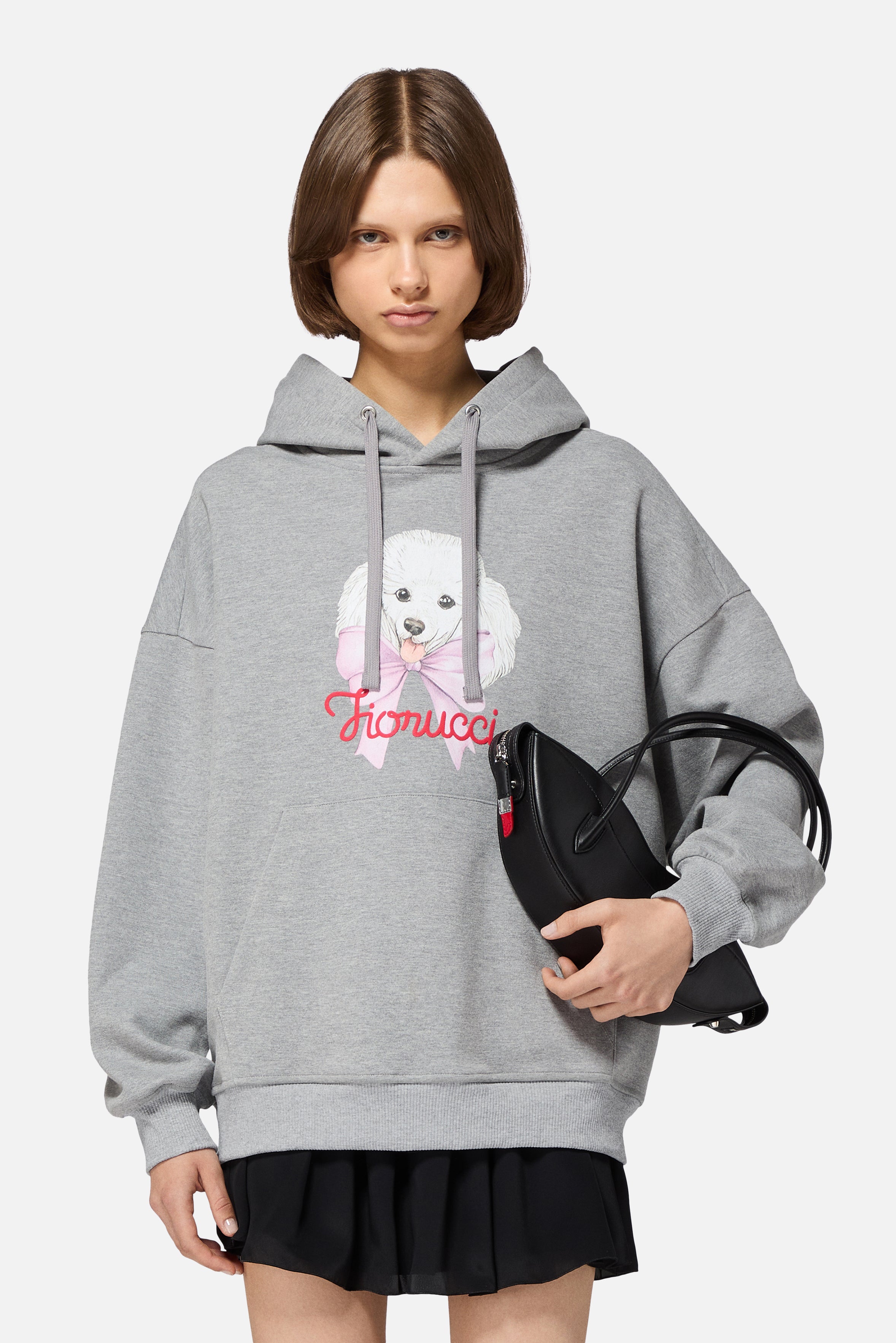 Poodle Relaxed Hoodie Grey | Fiorucci Official Online Store