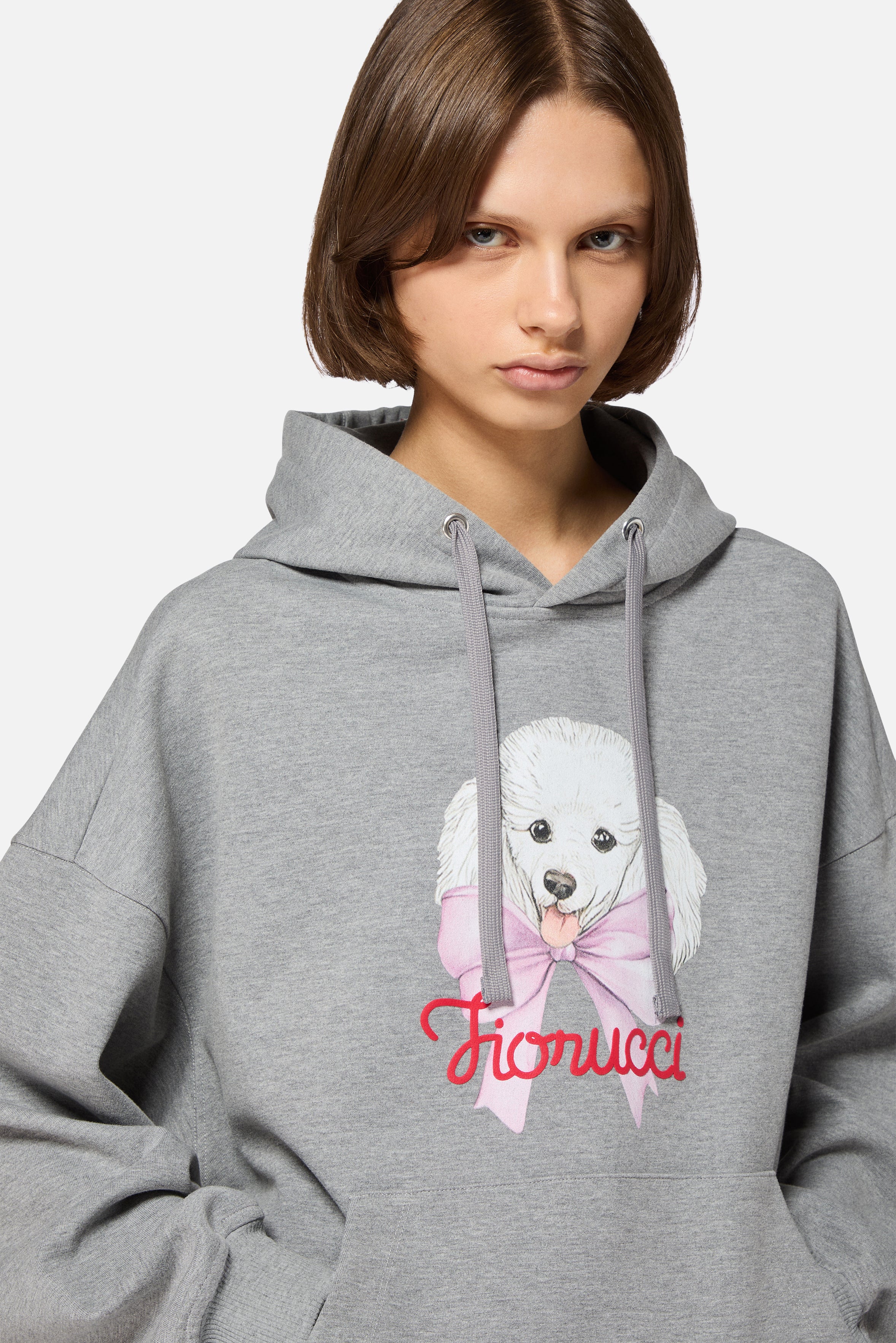 Poodle Relaxed Hoodie Grey | Fiorucci Official Online Store
