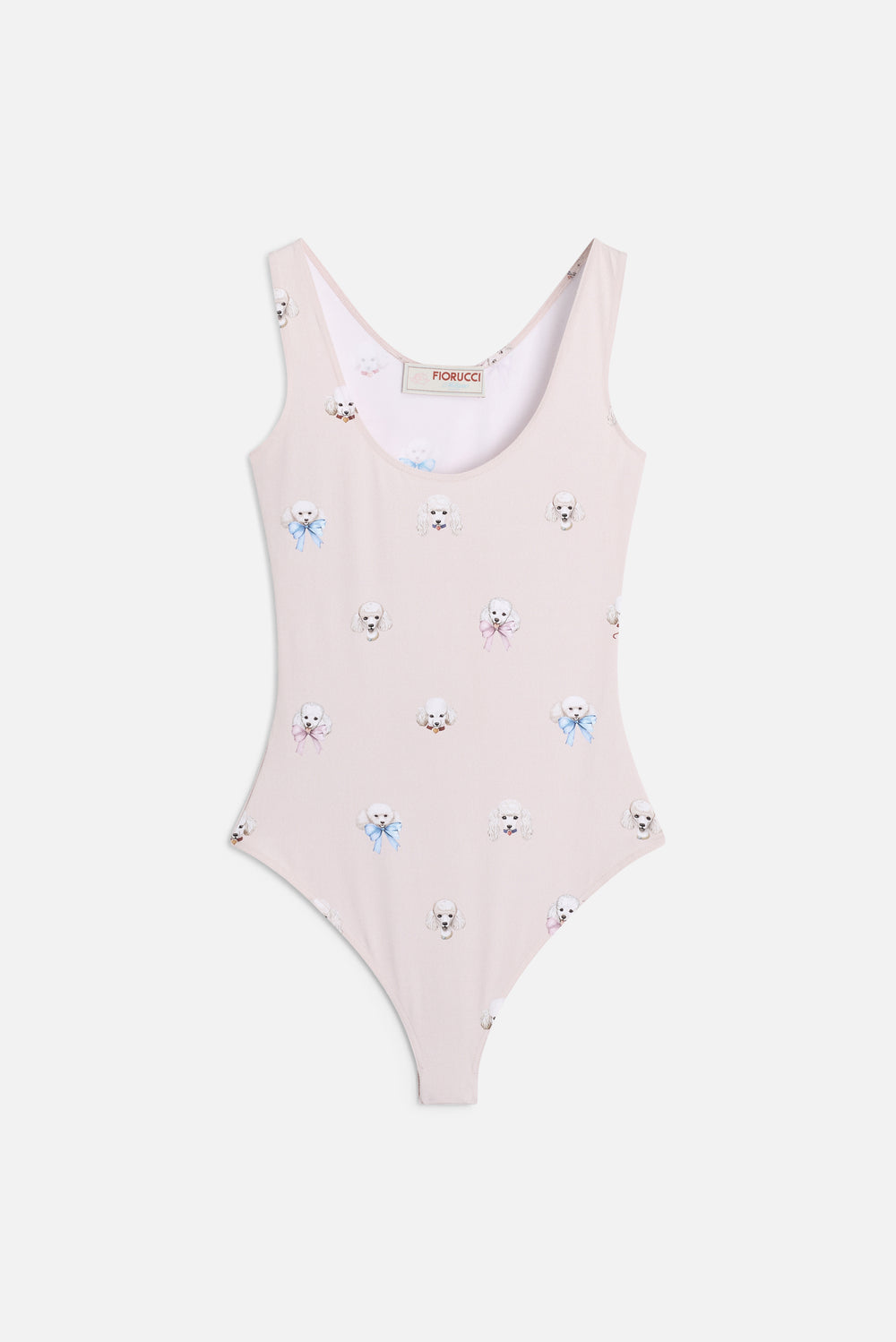 Poodle Print Bodysuit Pink
