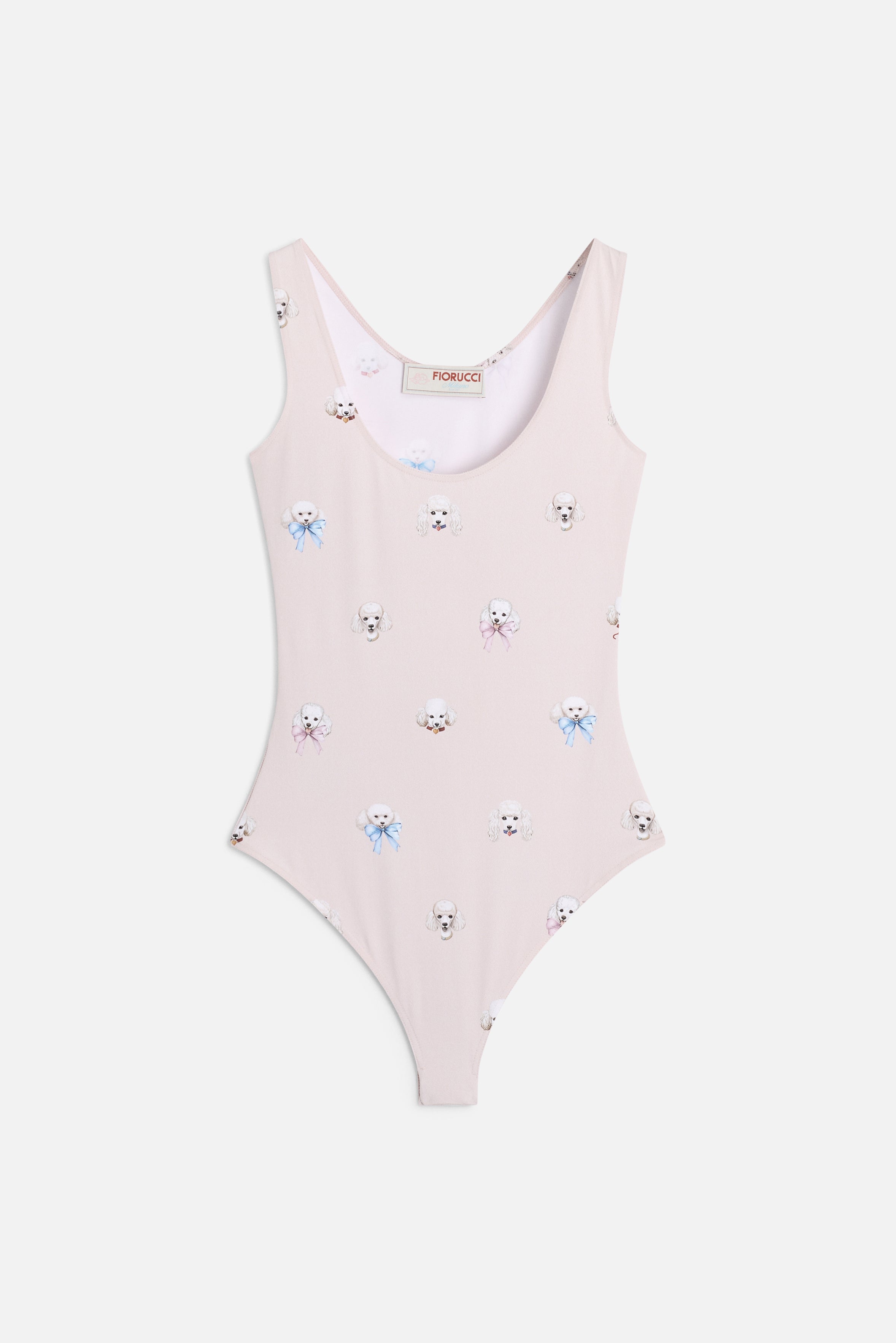 Poodle Print Bodysuit Pink