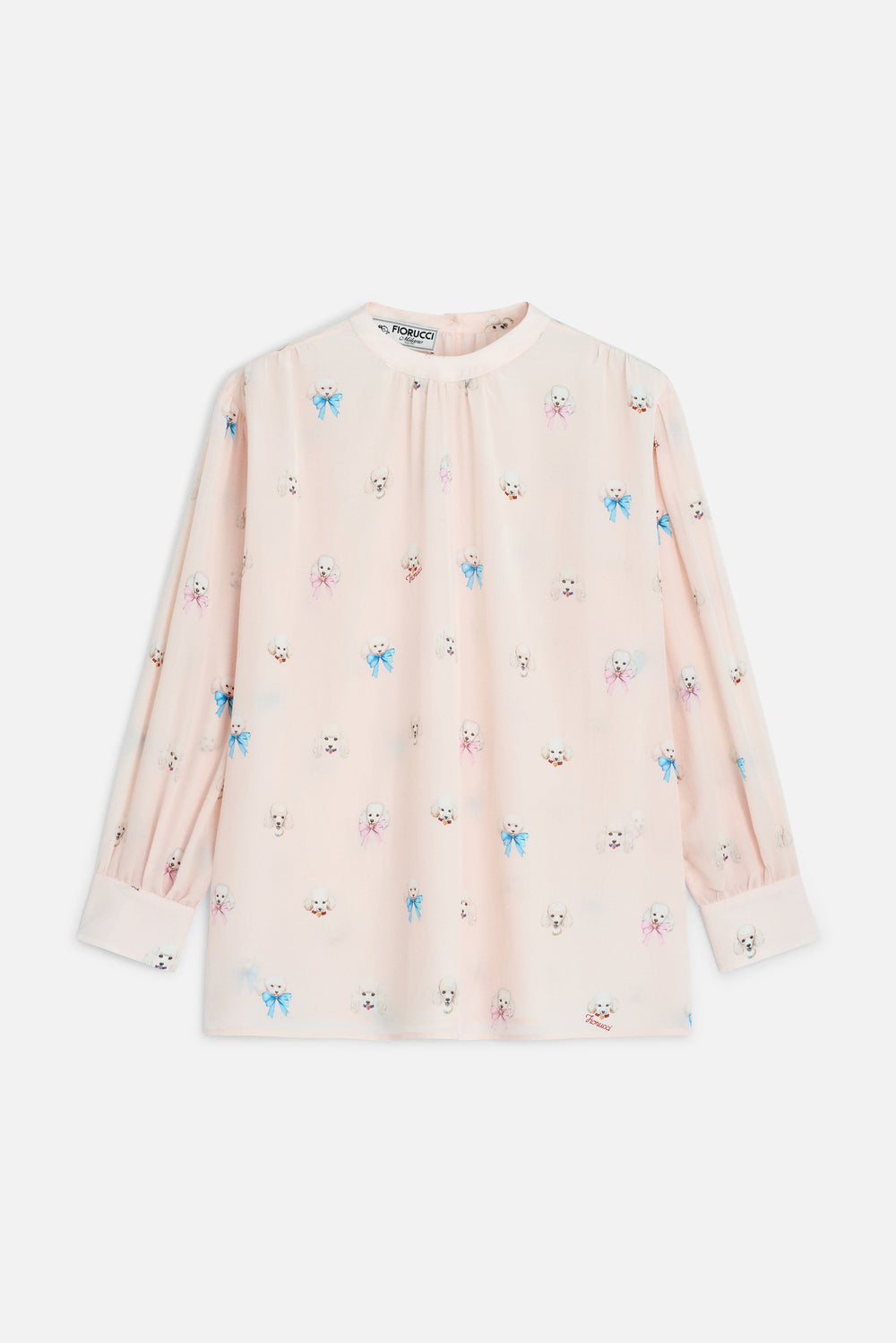 Poodle Print Blouse Pink
