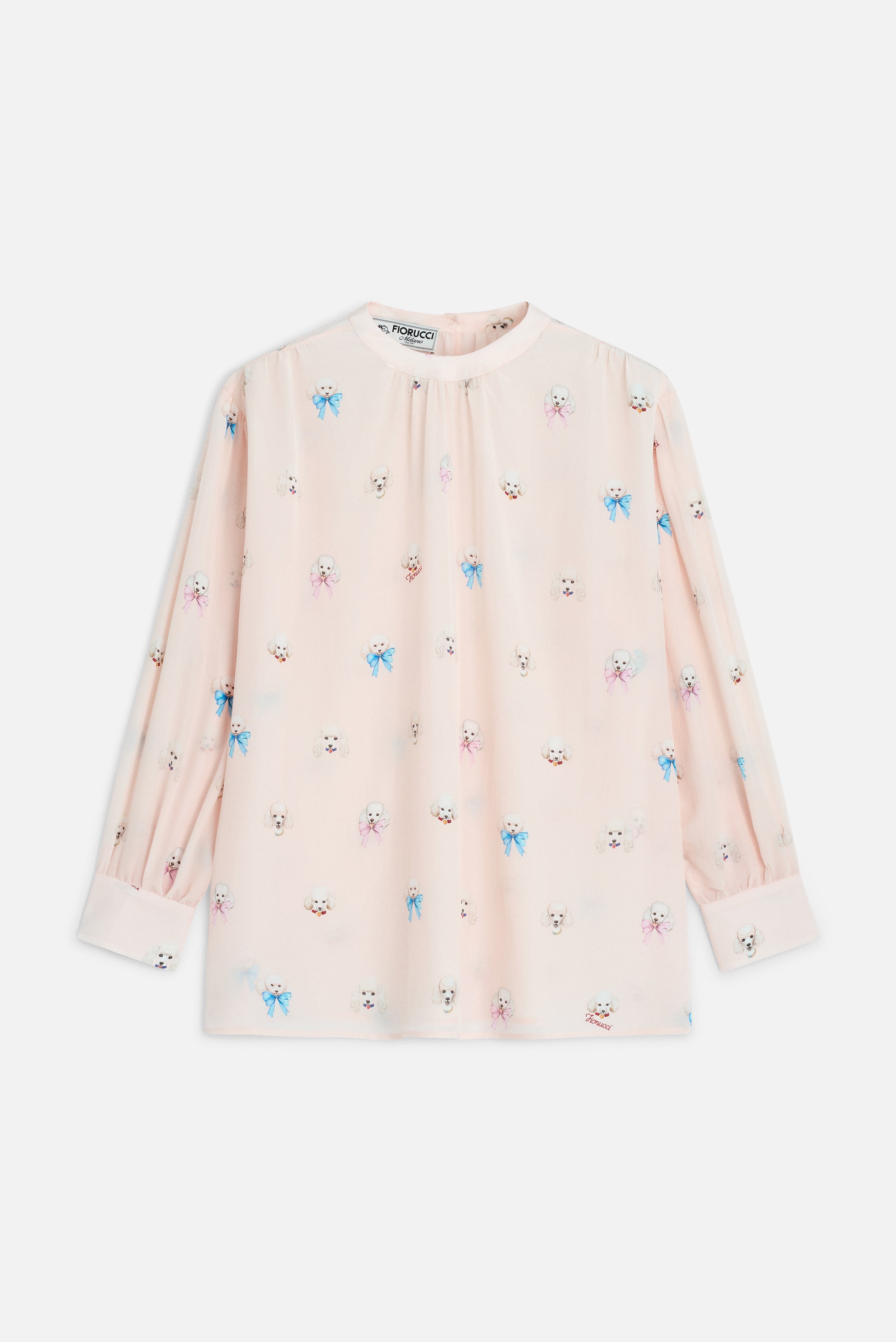 Poodle Print Blouse Pink
