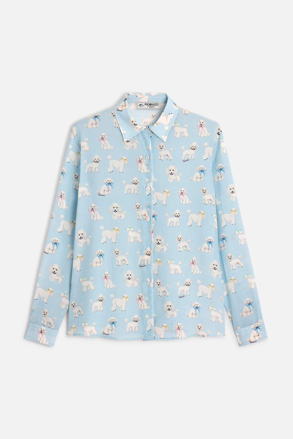Poodle Print Shirt Light Blue