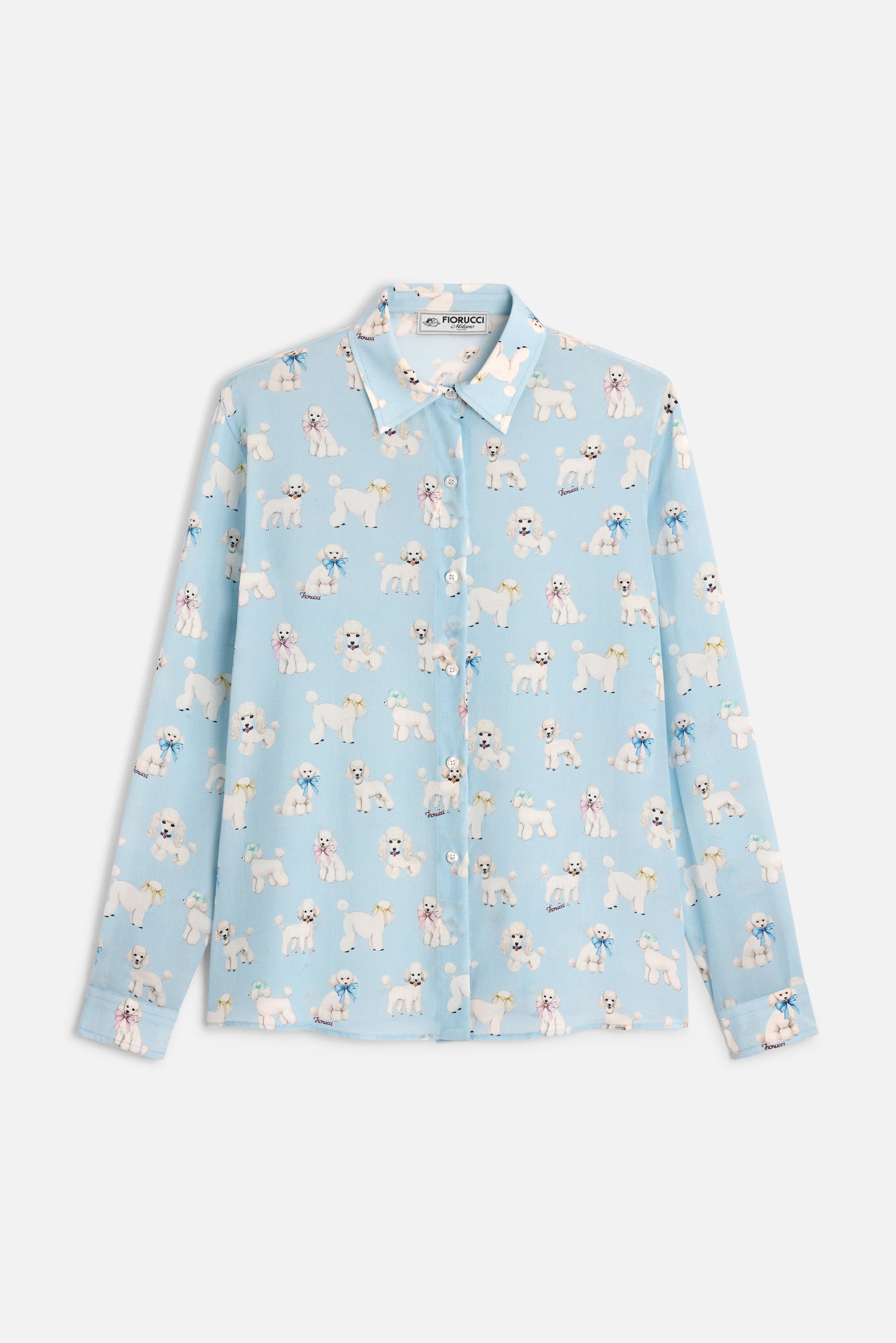 Poodle Print Shirt Light Blue