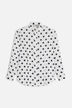 Polka Dot Crepe de Chine Shirt White