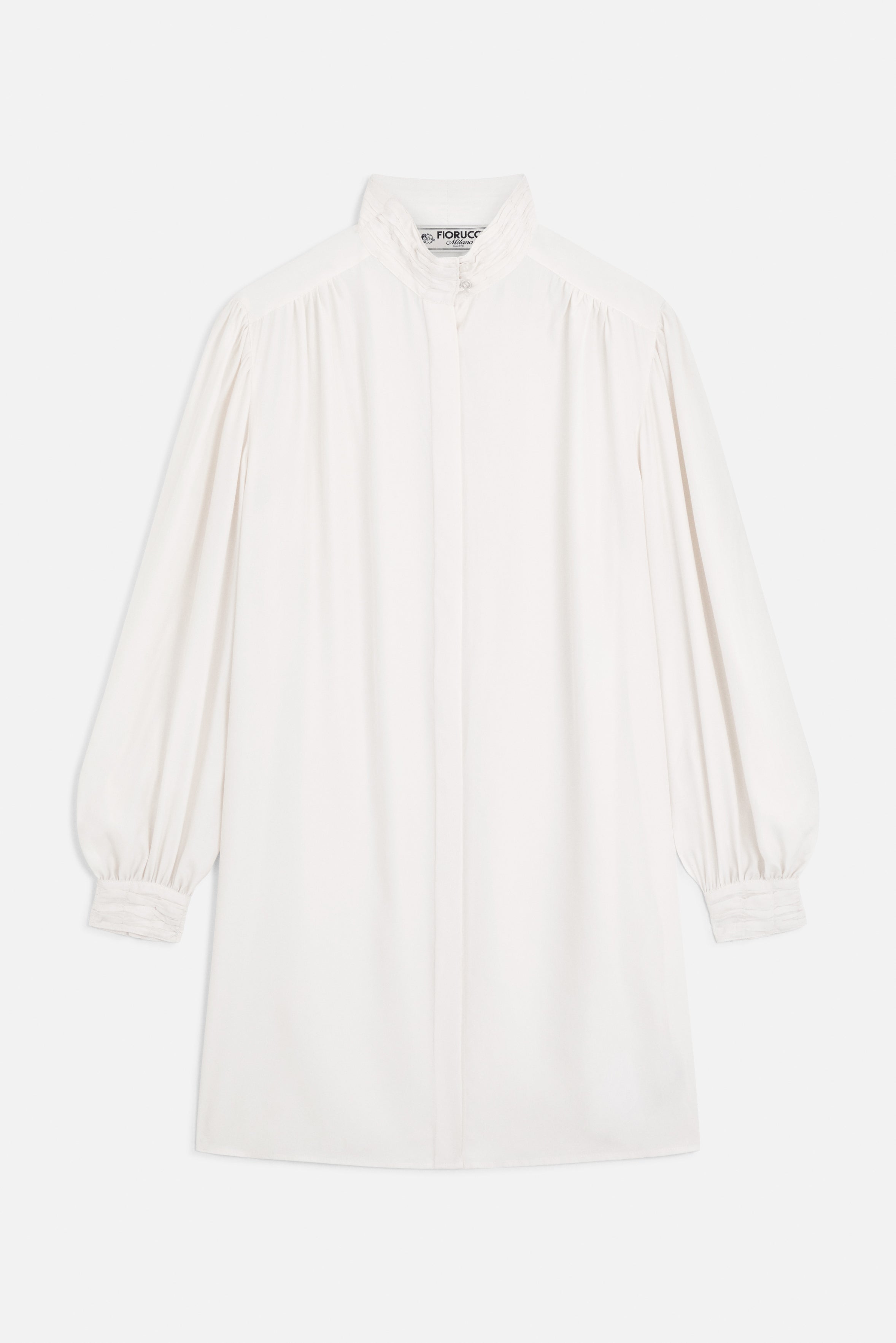High Collar Long Blouse White | Fiorucci